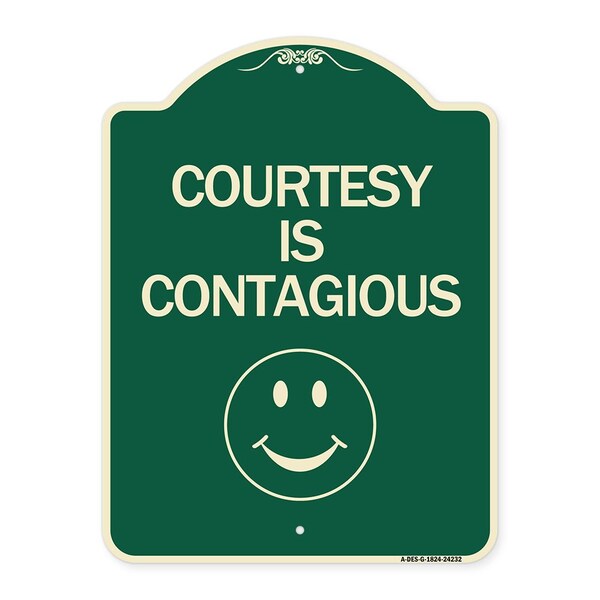 Signmission Courtesy Is Contagious Heavy-Gauge Aluminum Architectural Sign, 24" x 18", G-1824-24232 A-DES-G-1824-24232 - main